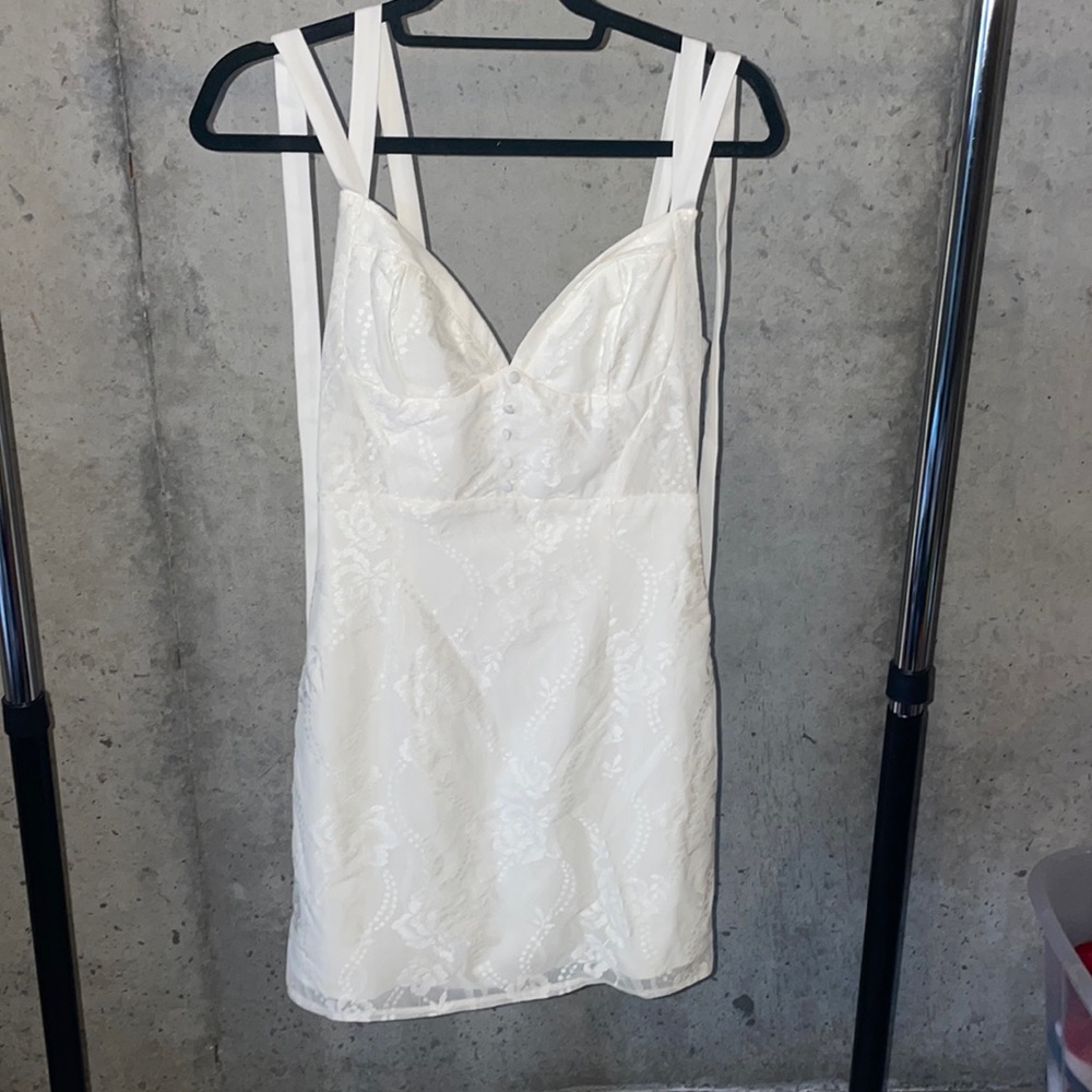 Tiger Mist White Lace Mini Dress